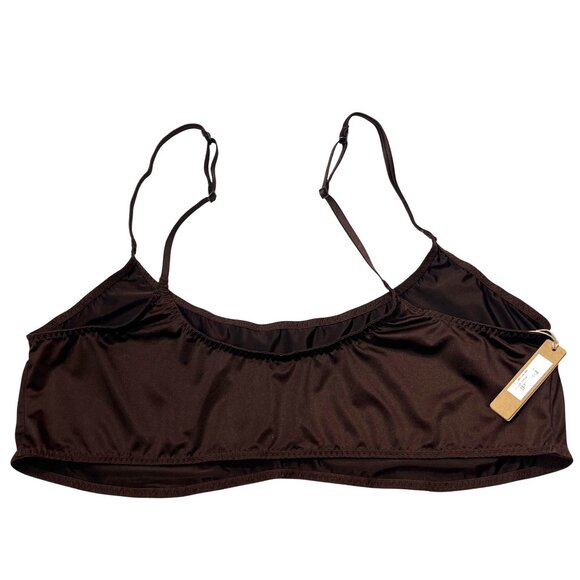 SKIMS Stretch Satin Scoop Neck Bralette + Cheeky‎ Tanga Cocoa 4X - Picture 4 of 15